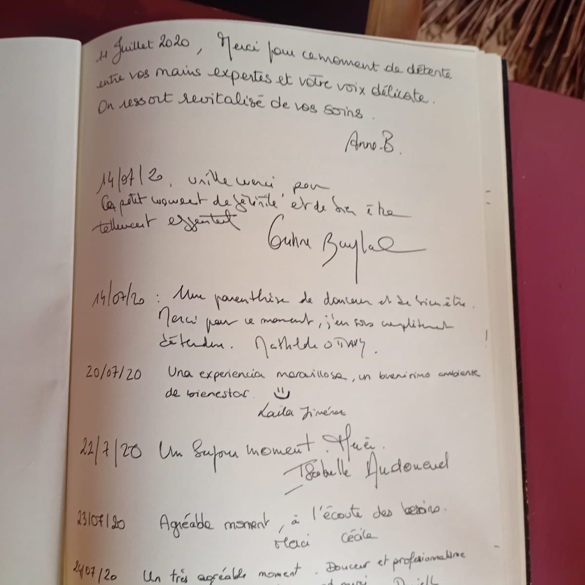 Page du livre d'or 1